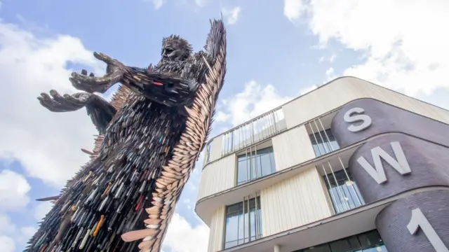 Knife Angel on show in Telford