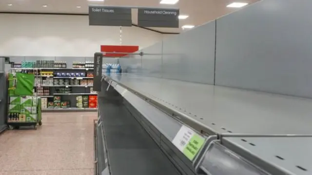 Empty shelves at a Waitrose in Sheffield