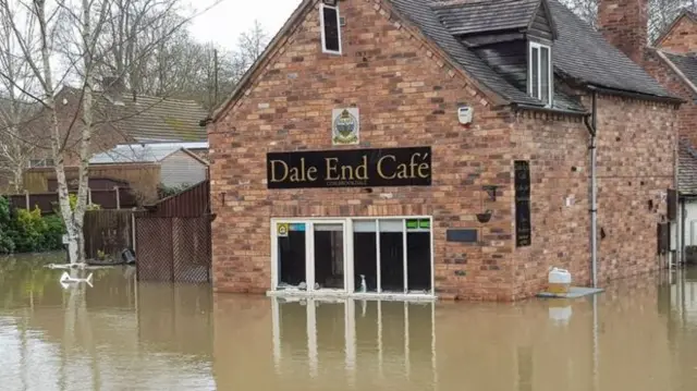 Flooded cafe