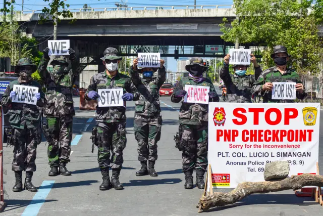 A military checkpoint in Manila