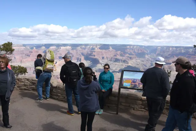 Grand Canyon visitors pictured in April 2019