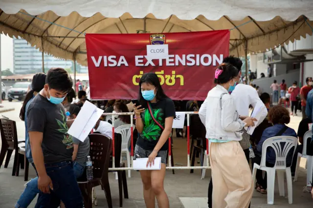 An immigration bureau in Bangkok, Thailand