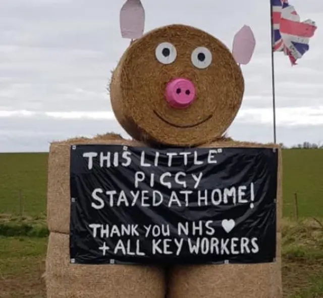 Straw pig sculpture