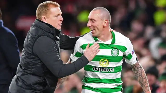 Celtic manager Neil Lennon and captain Scott Brown