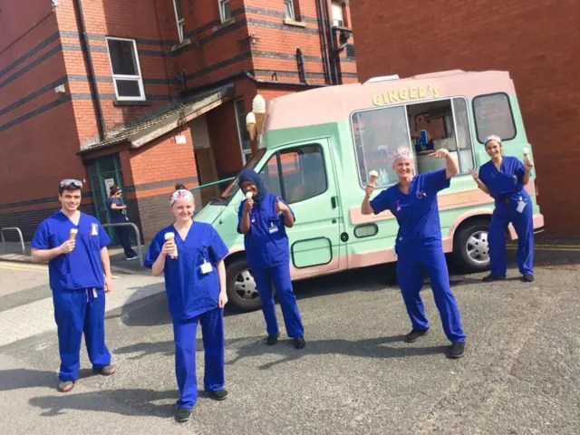 Nurses enjoy an ice cream