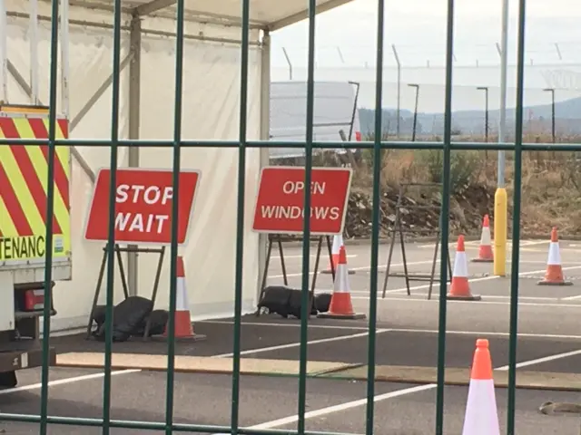 A testing facility being set up at Aberdeen Airport