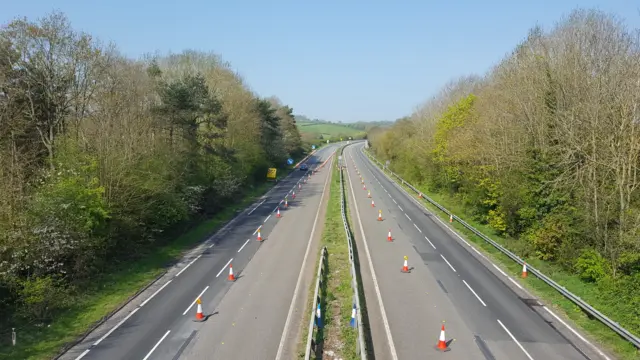 Empty roads of the A30