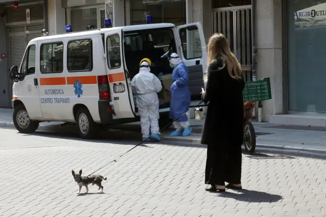 Nurses carrying out home visits in Bari, Italy