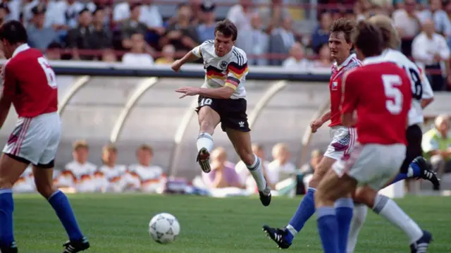 Lothar Matthaus shoots