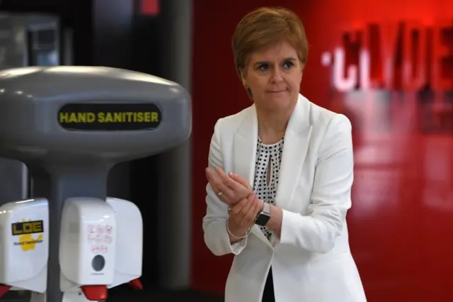 First Minister Nicola Sturgeon visits the NHS Louisa Jordan Hospital at the SEC