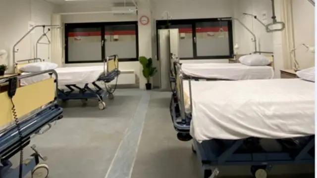 A ward in the Ahoy emergency hospital