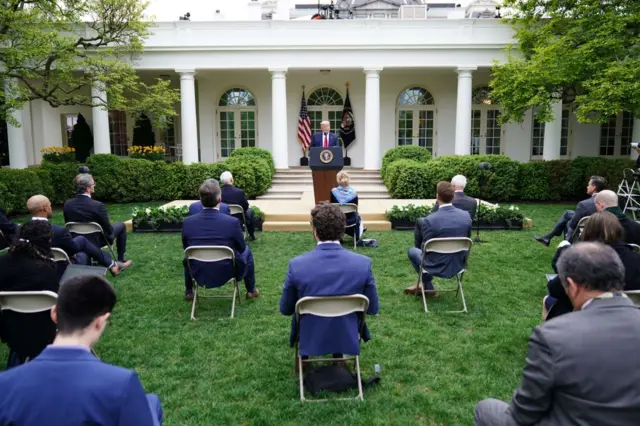 Trump in the Rose Garden