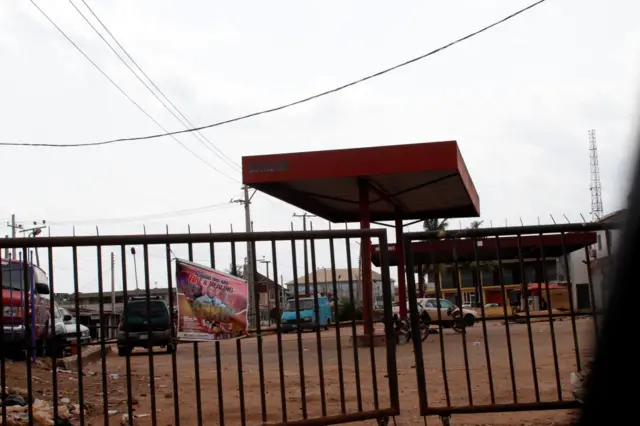 Empty petrol station in Giwa Oke-Aro near Lagos, Nigeria