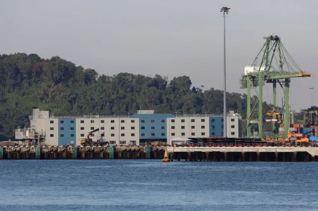 A floating accommodation facility where healthy foreign workers will be housed temporarily