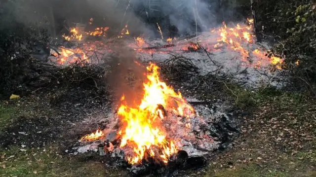 Bonfire out of control in Wolverhampton