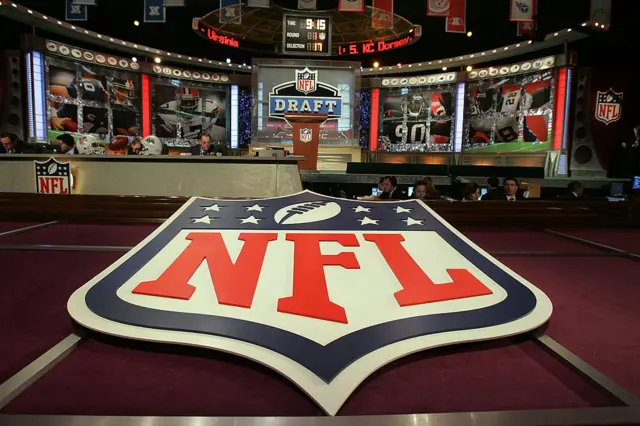 A stage prepared to host the NFL draft