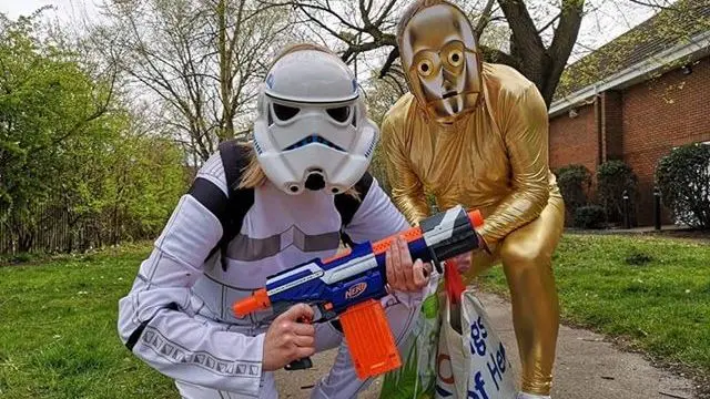 Dressed as Star Wars characters