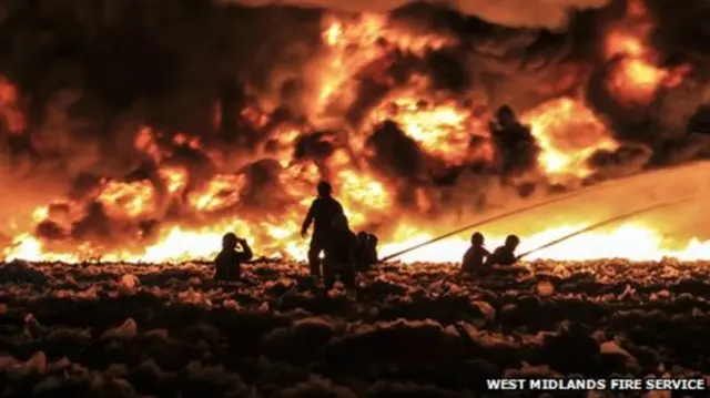 Recycling plant fire in 2013