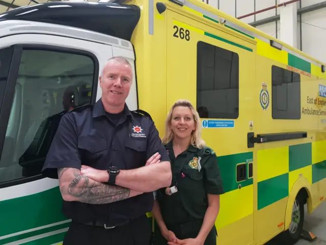 Sam is one of 17 on-call firefighters who have been trained to drive ambulances