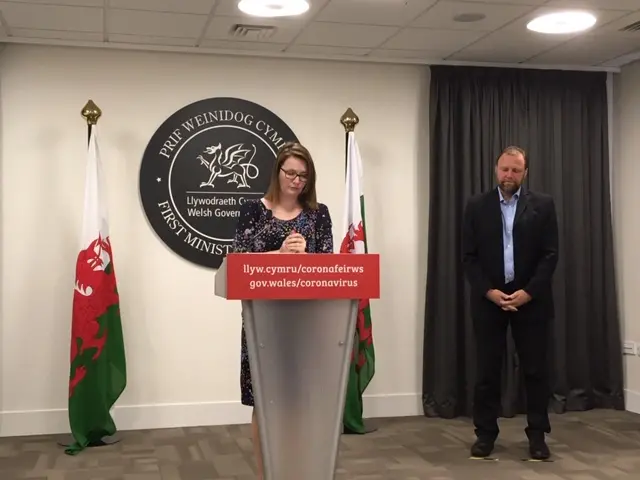 Kirsty Williams at the briefing