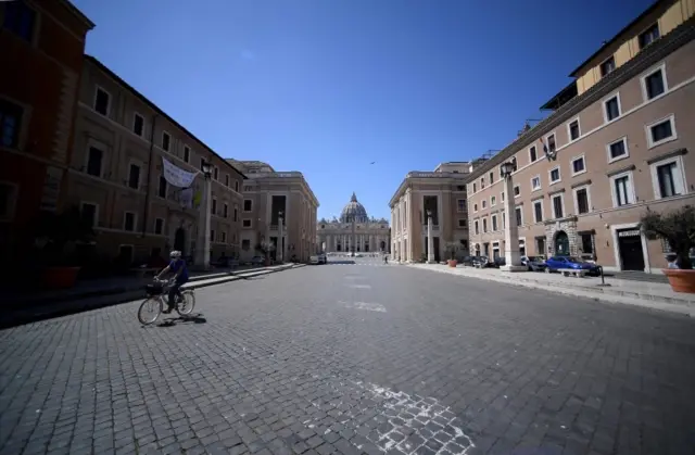 An empty street in Rome