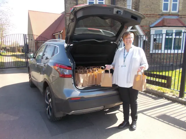 Staff at Manea Community Primary School are running  'school meals on wheels'