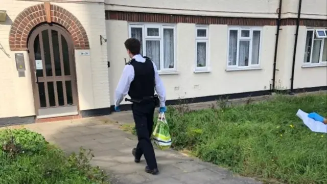 Police delivering food and supplies