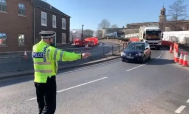 Police checkpoint in York