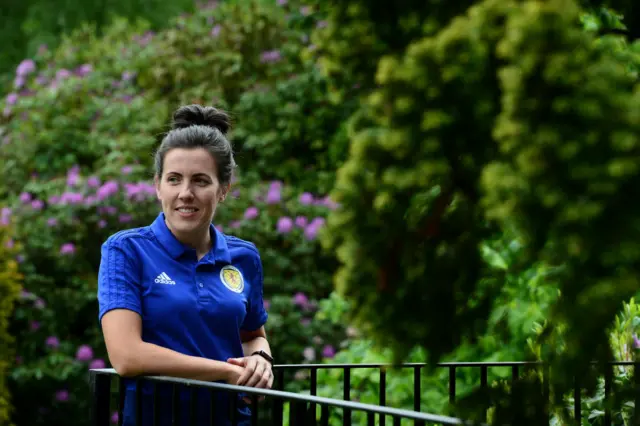 Leanne Crichton of Scotland poses in the grounds of the Norton House Hotel