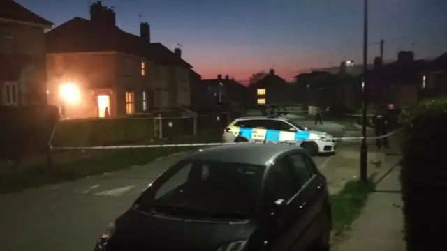 A police car in a street