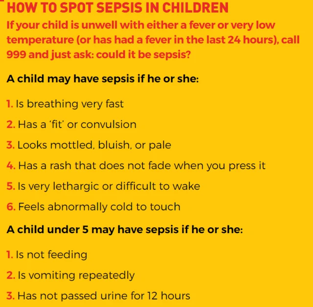 How to spot sepsis in children