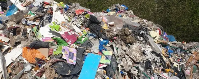 Huge waste dumped near Brierley Forest Park in Huthwaite, Nottinghamshire