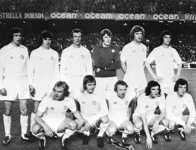 Norman Hunter (far left, back row) in the 1975 Leeds side that reached the European Cup final