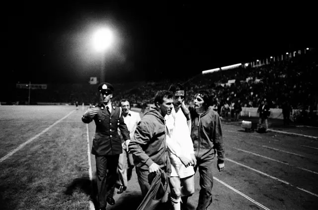 Norman Hunter was sent off in a fiery 1973 European Cup Winners' Cup final