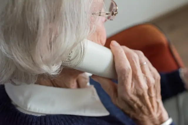 Elderly lady on phone