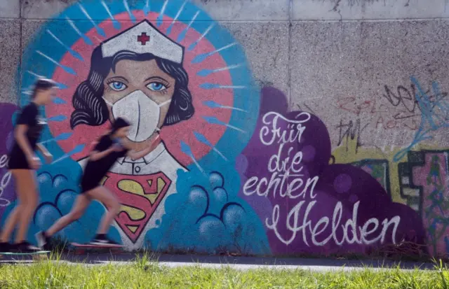 Graffiti art in Germany of a healthcare worker