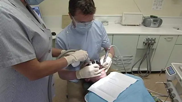 Dentist and patient