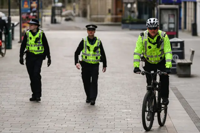 Police on the streets in Scotland