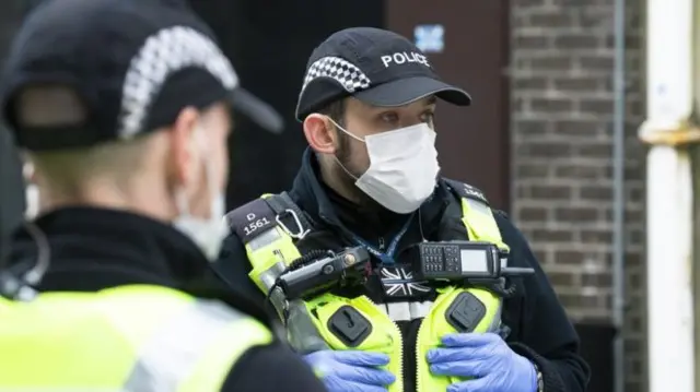 Police in masks