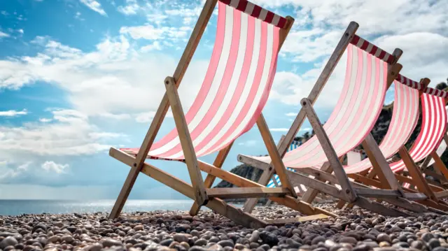 Empty deckchairs.