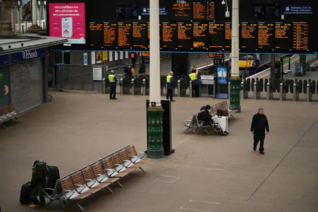 Edinburgh's Waverley Station during lockdown