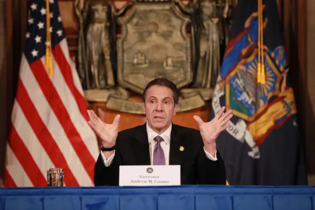 Andrew Cuomo at his briefing