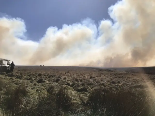 Fire crews at Widdop Reservoir moorland fire