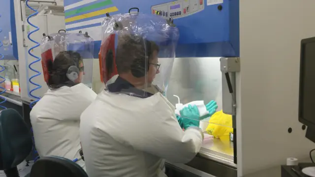 Scientists at Australia's CSIRO carrying out vaccine tests