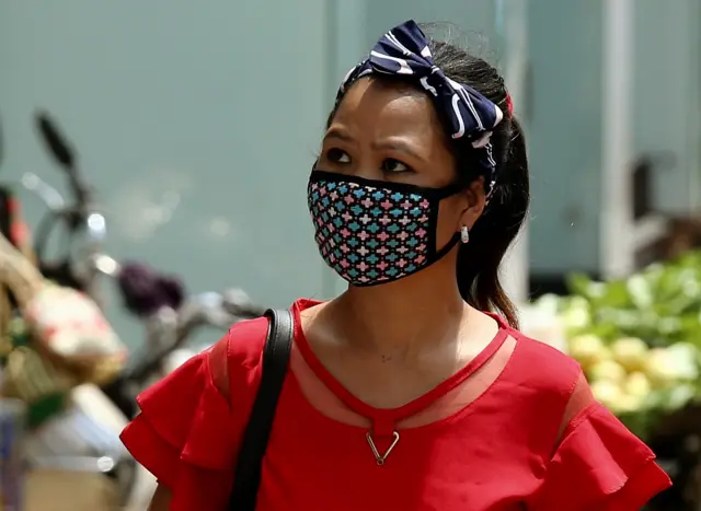 Woman wearing a mask in Bangalore