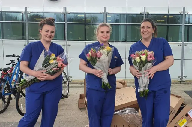 Nurses and flowers