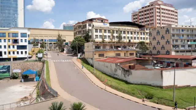 Deserted streets in Rwanda's capital, Kigali