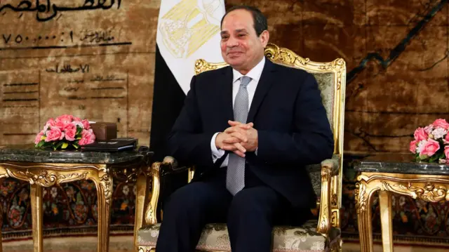 Abdul Fattah al-Sisi in presidential palace, Cairo (file photo)