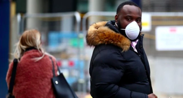 A man wearing a face mask