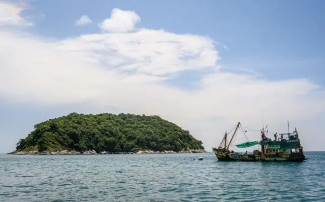 This picture taken on October 4, 2019 shows an island in the Andaman Sea.